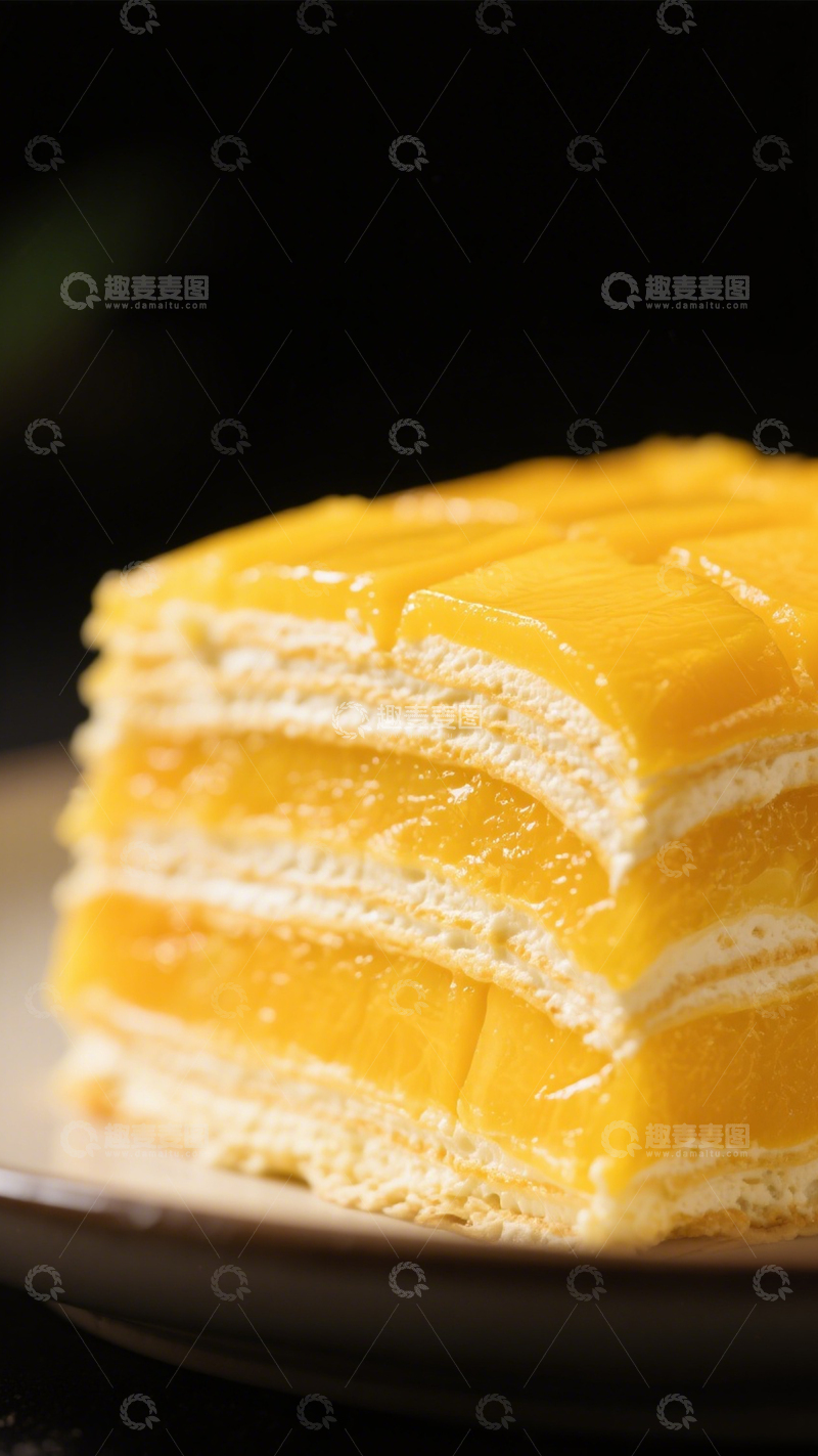 高清大图下载【趣麦麦图】芒果千层蛋糕1