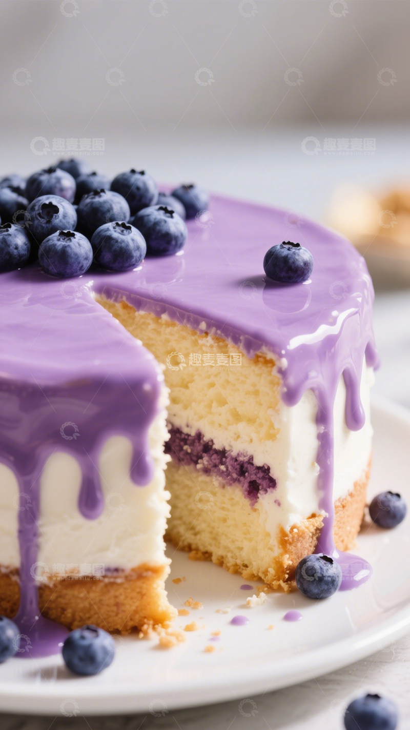 高清大图下载【趣麦麦图】蓝莓淋面蛋糕2