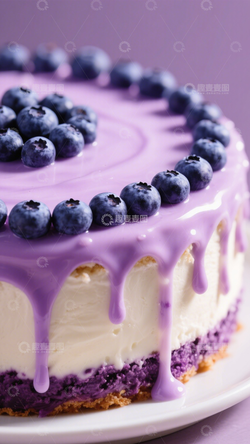 高清大图下载【趣麦麦图】蓝莓淋面蛋糕1