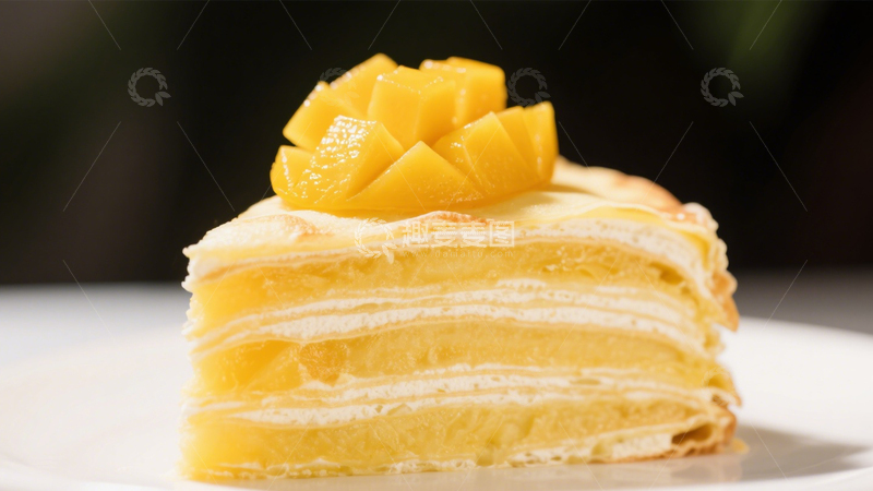 高清大图下载【趣麦麦图】芒果千层蛋糕4