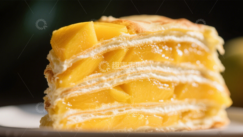 高清大图下载【趣麦麦图】芒果千层蛋糕3