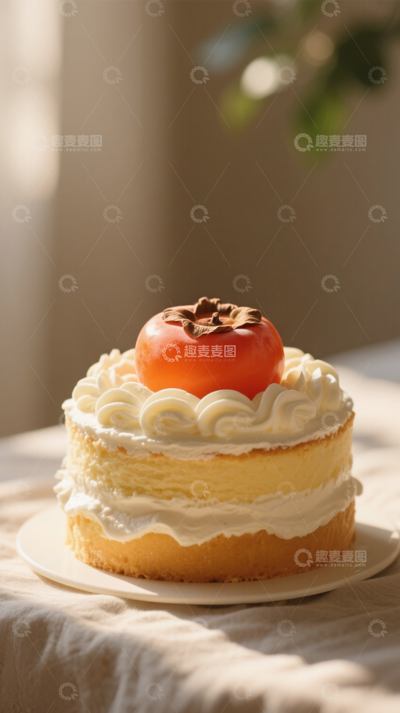高清大图下载【趣麦麦图】柿子奶油蛋糕1