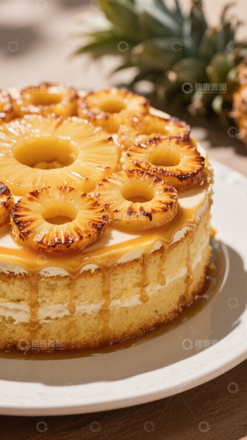 高清大图下载【趣麦麦图】菠萝焦糖蛋糕1