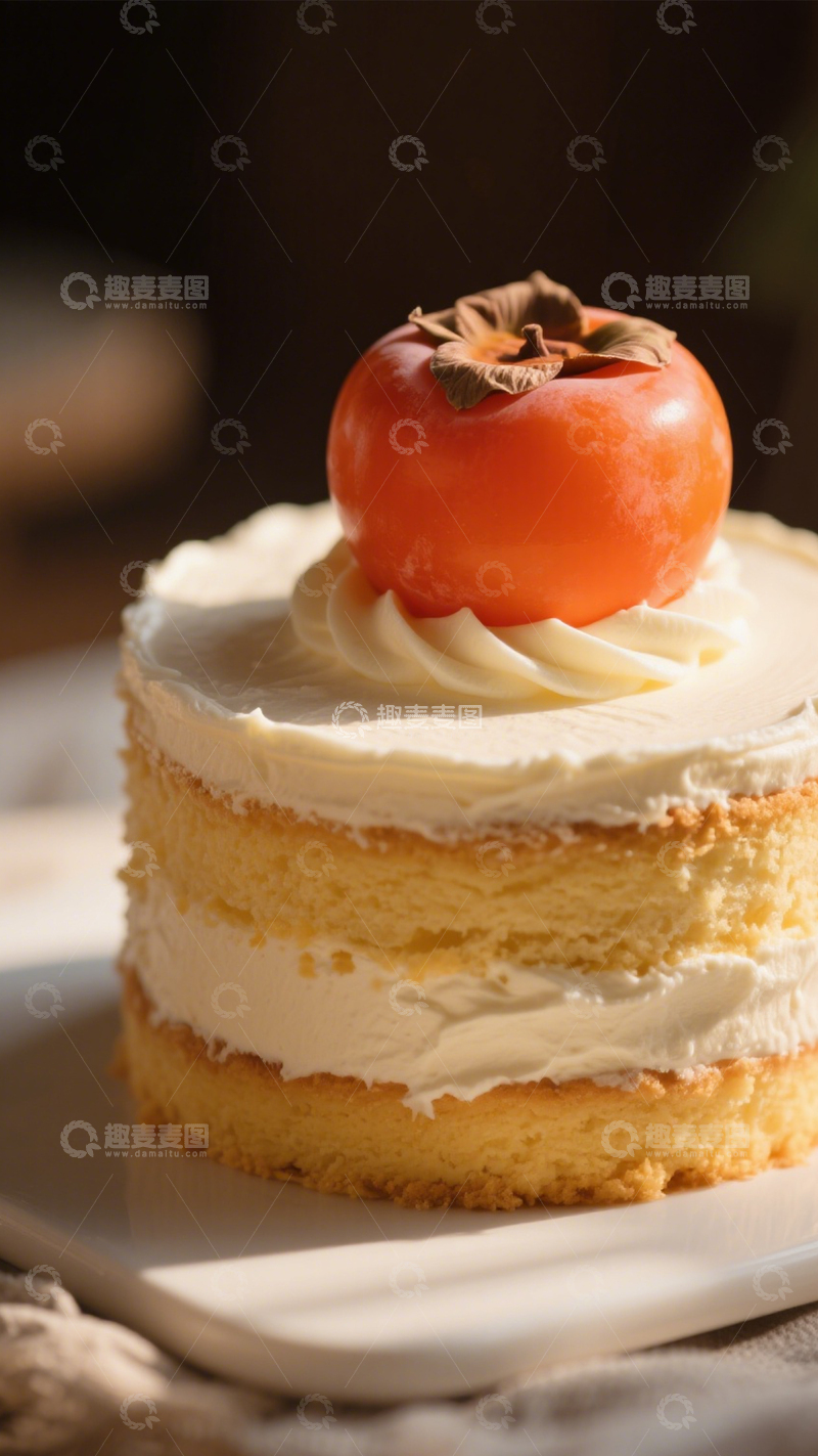高清大图下载【趣麦麦图】柿子奶油蛋糕2