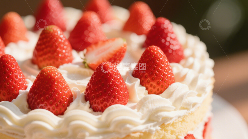 高清大图下载【趣麦麦图】草莓奶油蛋糕4