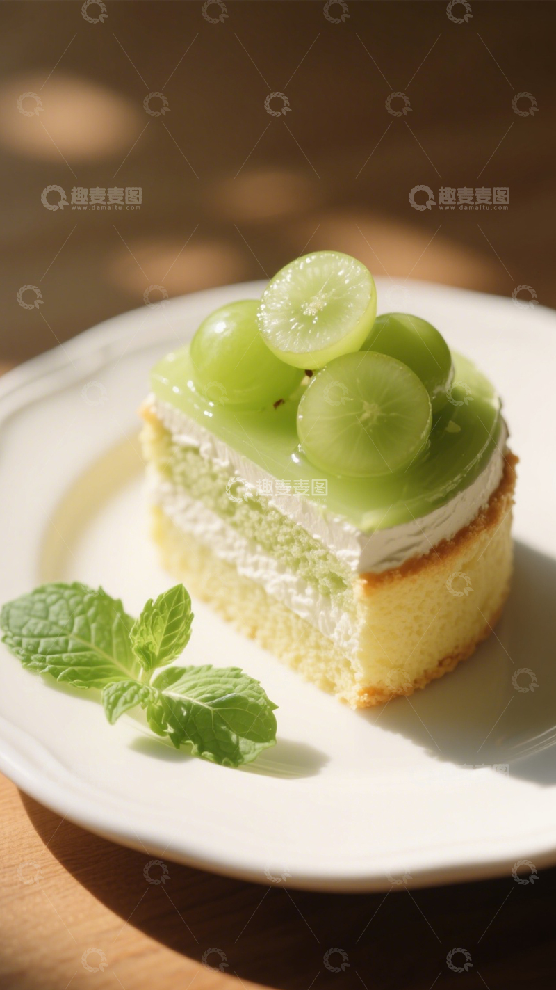 高清大图下载【趣麦麦图】青提抹茶蛋糕2