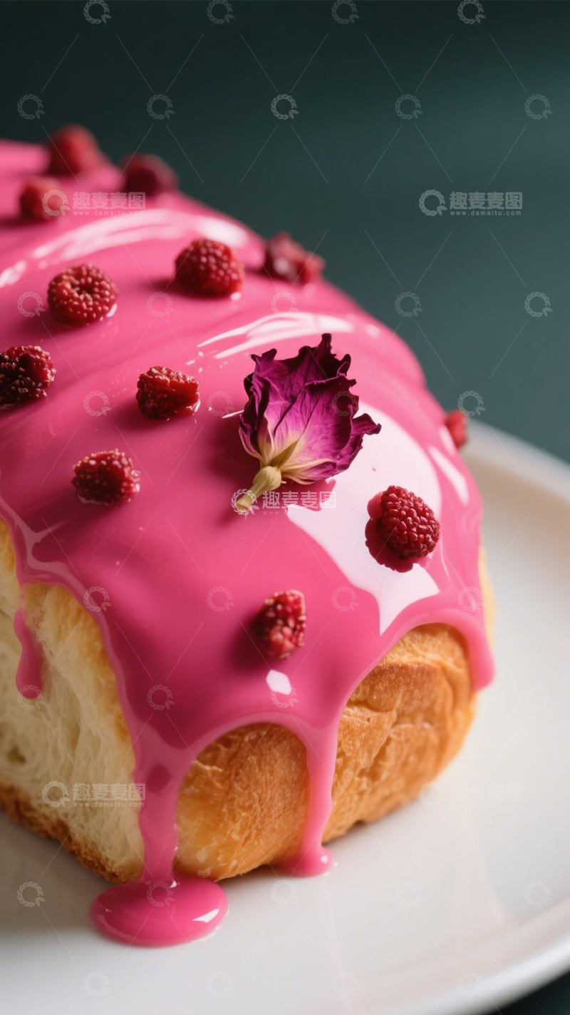 高清大图下载【趣麦麦图】玫瑰莓果面包1