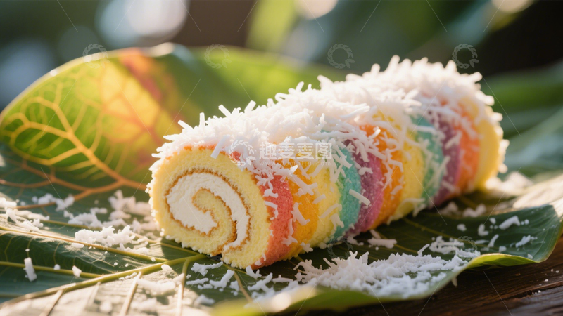 高清大图下载【趣麦麦图】彩虹椰蓉蛋糕卷3