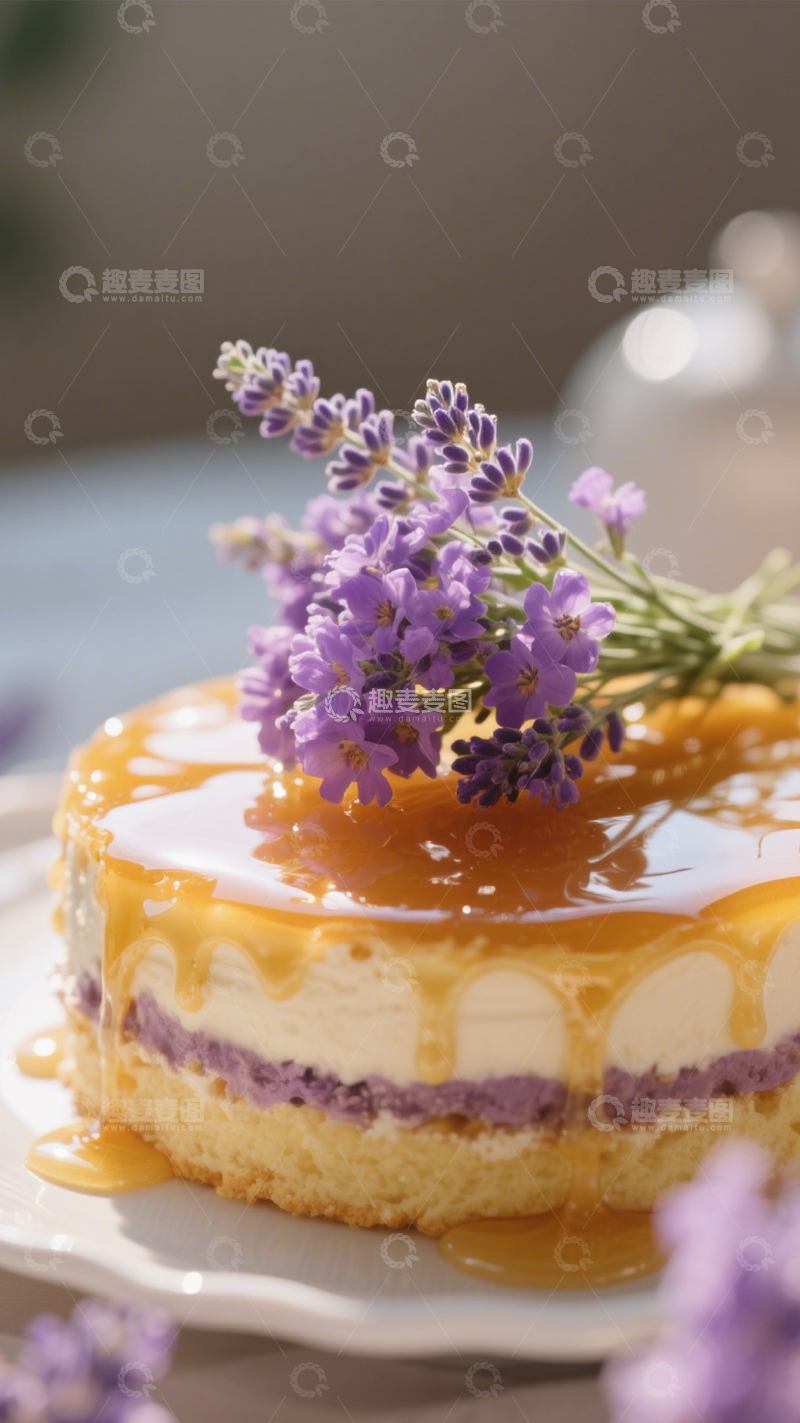 高清大图下载【趣麦麦图】薰衣草焦糖蛋糕2