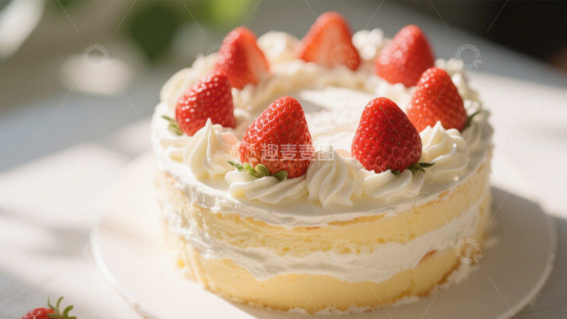高清大图下载【趣麦麦图】草莓奶油蛋糕3