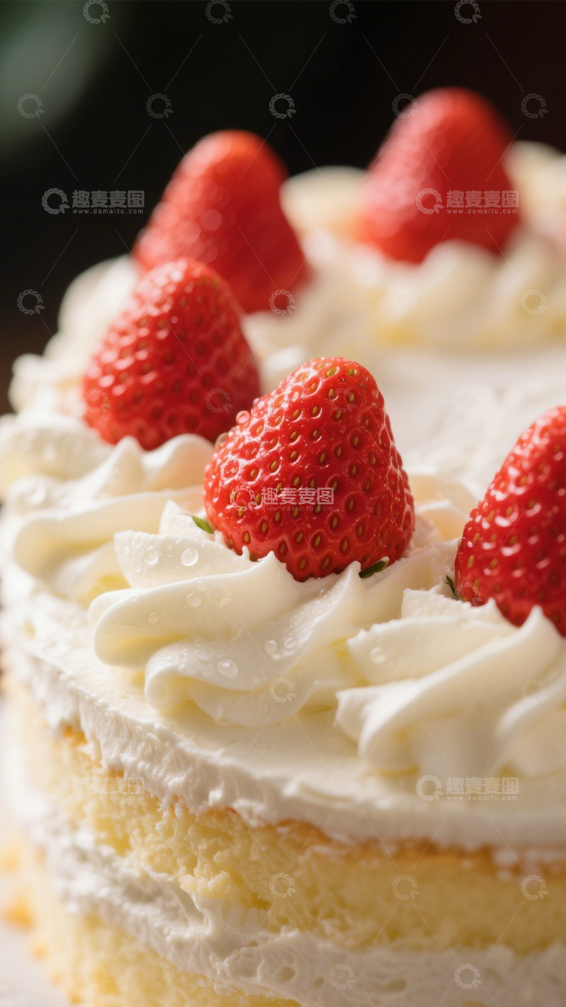 高清大图下载【趣麦麦图】草莓奶油蛋糕2