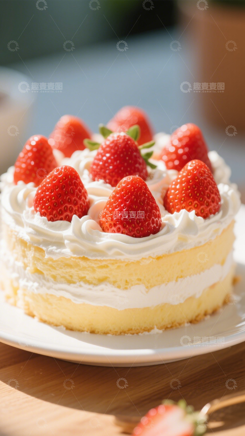 高清大图下载【趣麦麦图】草莓奶油蛋糕1