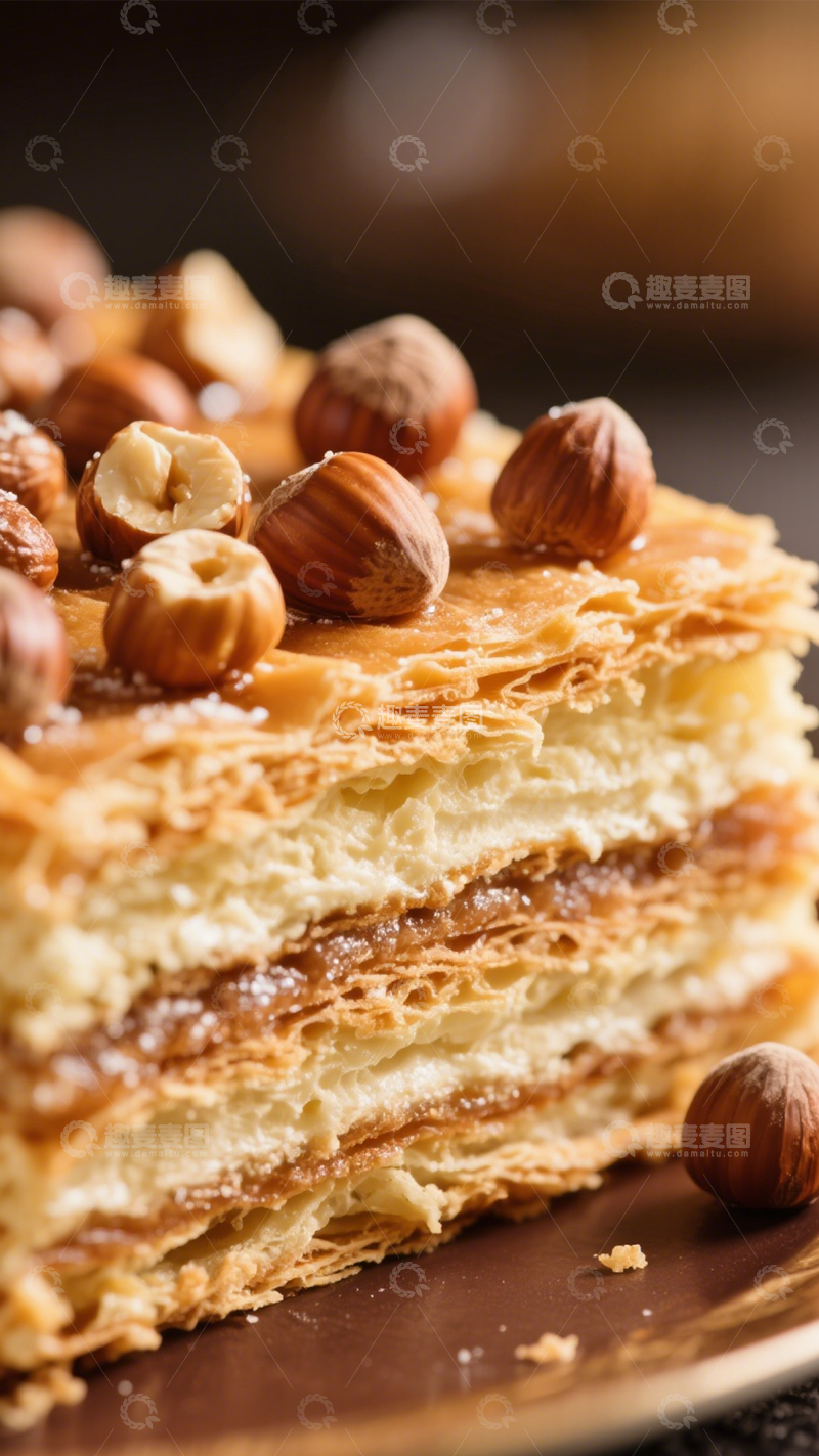 高清大图下载【趣麦麦图】坚果千层酥1