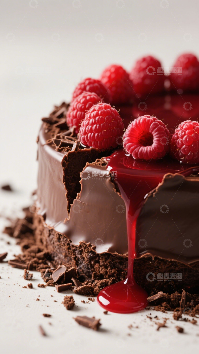 高清大图下载【趣麦麦图】树莓巧克力蛋糕1