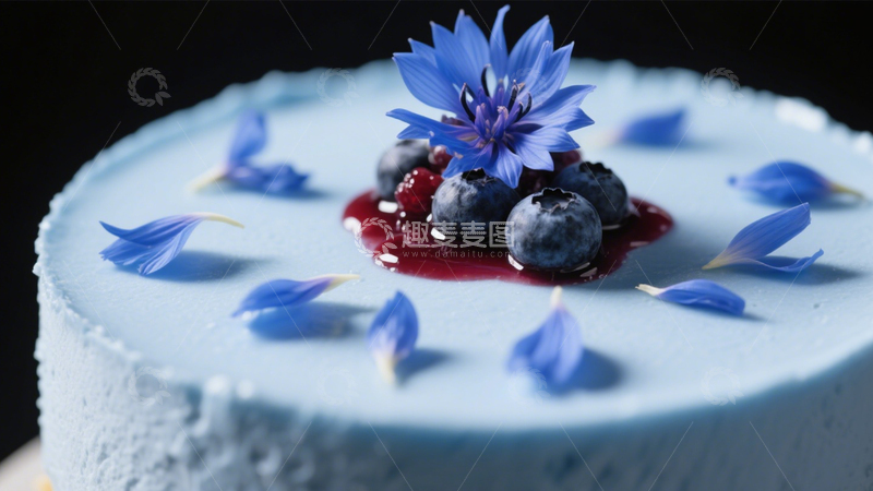 高清大图下载【趣麦麦图】蓝花蓝莓蛋糕4