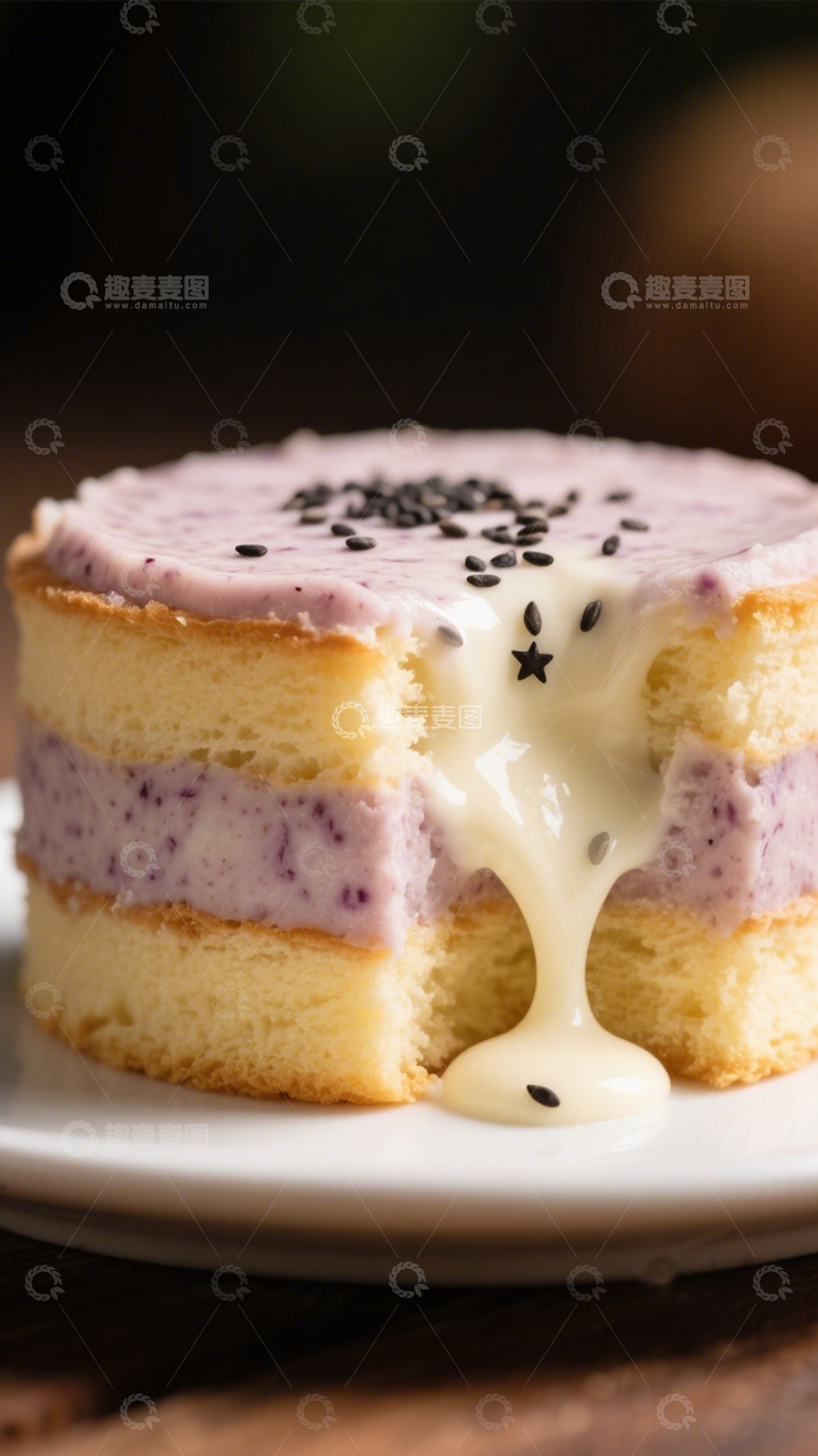高清大图下载【趣麦麦图】紫薯流心蛋糕2