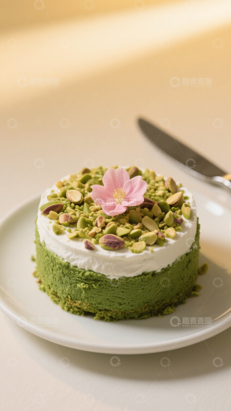 高清大图下载【趣麦麦图】抹茶蛋糕的精致之美1