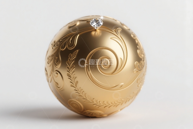 高清大图下载【趣麦麦图】三维制作的金色的精油球 