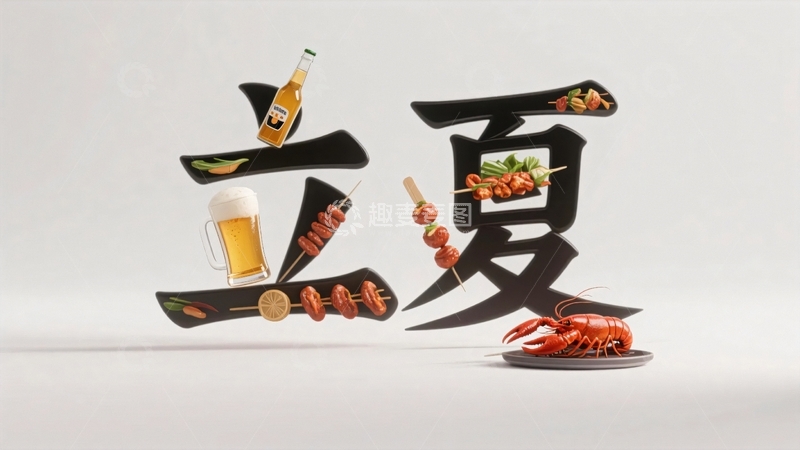 高清大图下载【趣麦麦图】夏季美味烧烤大排档3