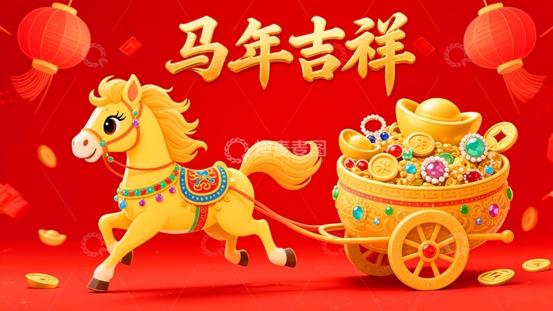 高清大图下载【趣麦麦图】2026年马年大吉