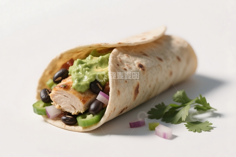 高清大图下载【趣麦麦图】三维写实墨西哥玉米卷饼 