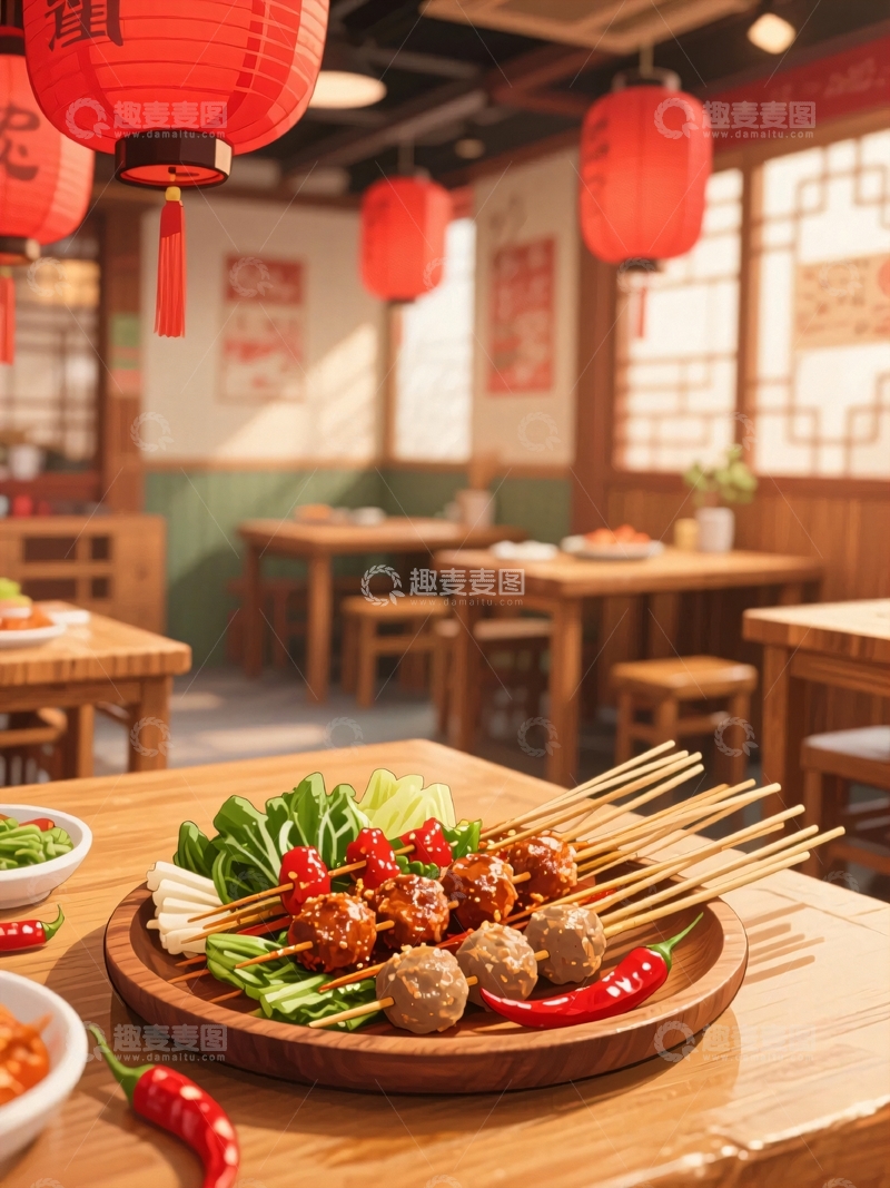 高清大图下载【趣麦麦图】夏日大排档聚餐1