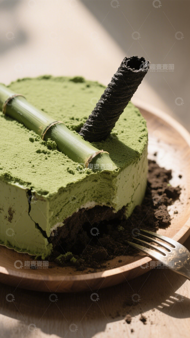 高清大图下载【趣麦麦图】竹韵抹茶创意蛋糕3