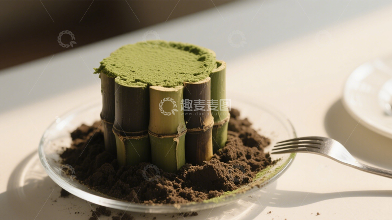 高清大图下载【趣麦麦图】竹韵抹茶创意蛋糕8