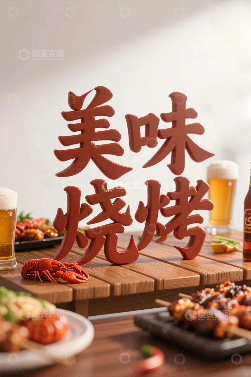 高清大图下载【趣麦麦图】夏季美味烧烤大排档11