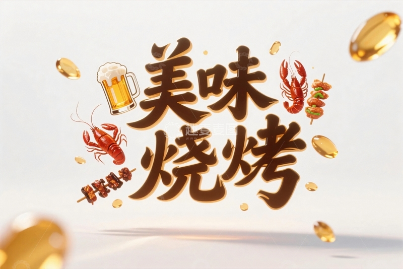 高清大图下载【趣麦麦图】夏季美味烧烤大排档9