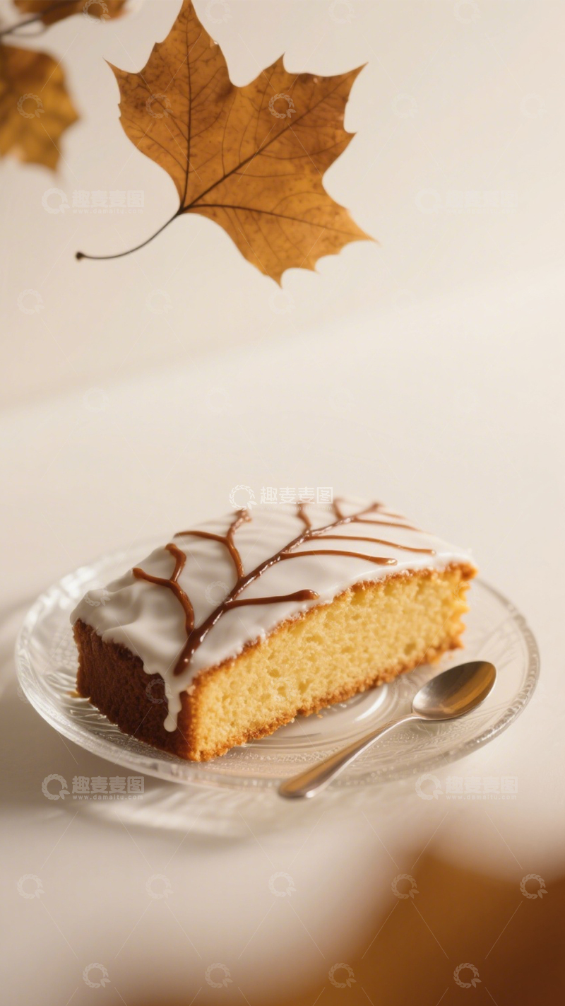 高清大图下载【趣麦麦图】枫叶白釉创意蛋糕2