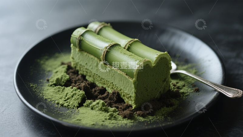 高清大图下载【趣麦麦图】竹韵抹茶创意蛋糕5