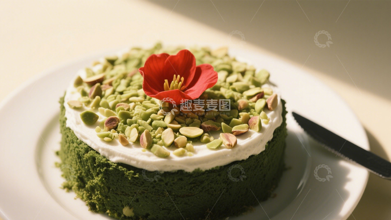 高清大图下载【趣麦麦图】抹茶蛋糕的精致之美7
