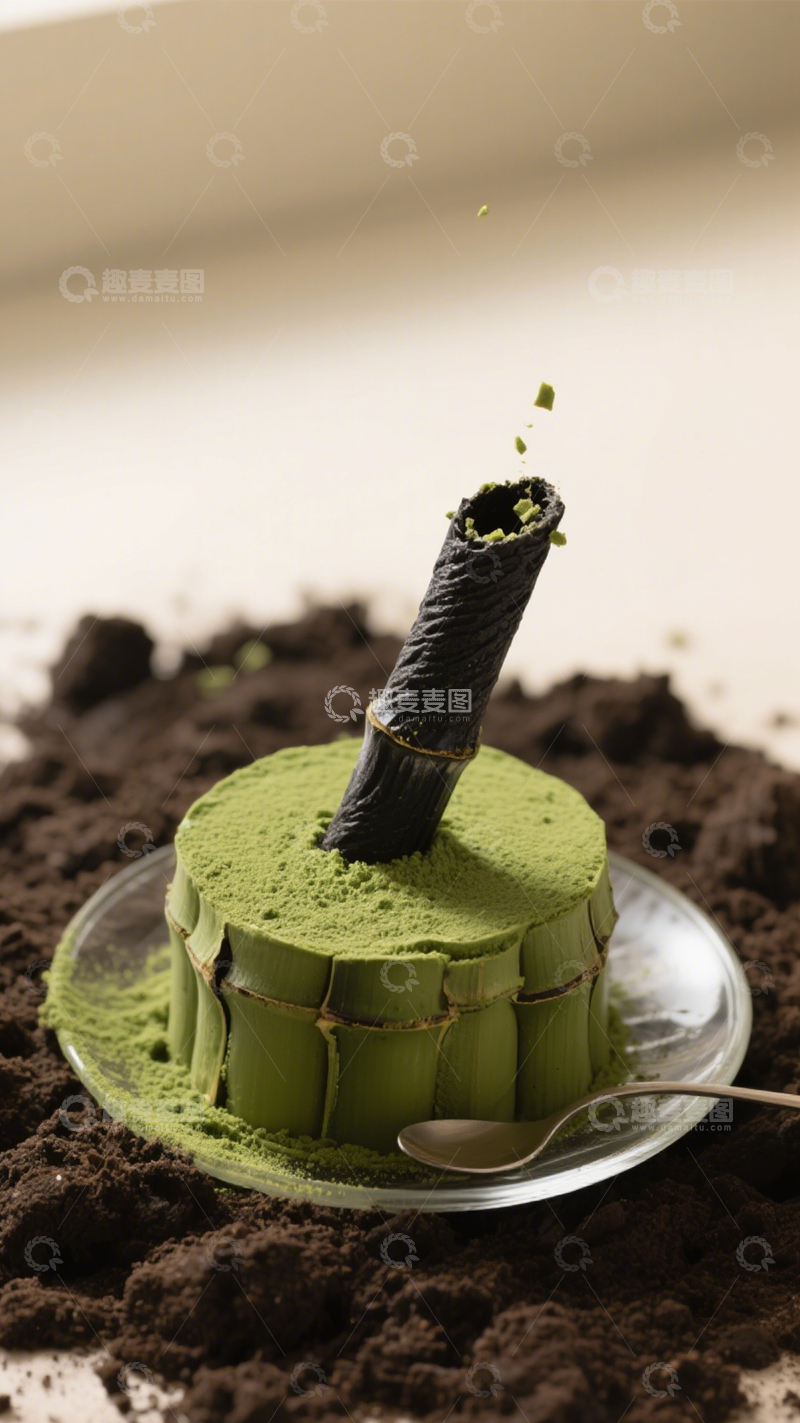 高清大图下载【趣麦麦图】竹韵抹茶创意蛋糕2