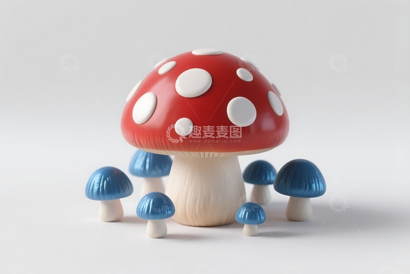 高清大图下载【趣麦麦图】三维 蘑菇元素 