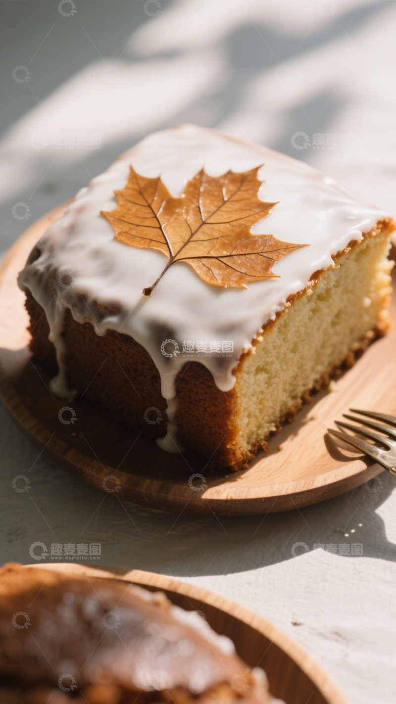 高清大图下载【趣麦麦图】枫叶白釉创意蛋糕3