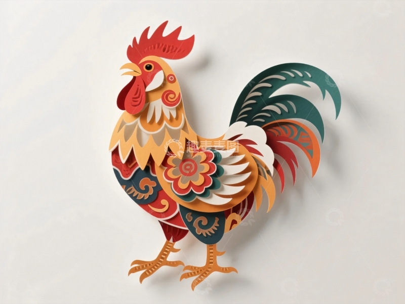 高清大图下载【趣麦麦图】动物彩绘公鸡3