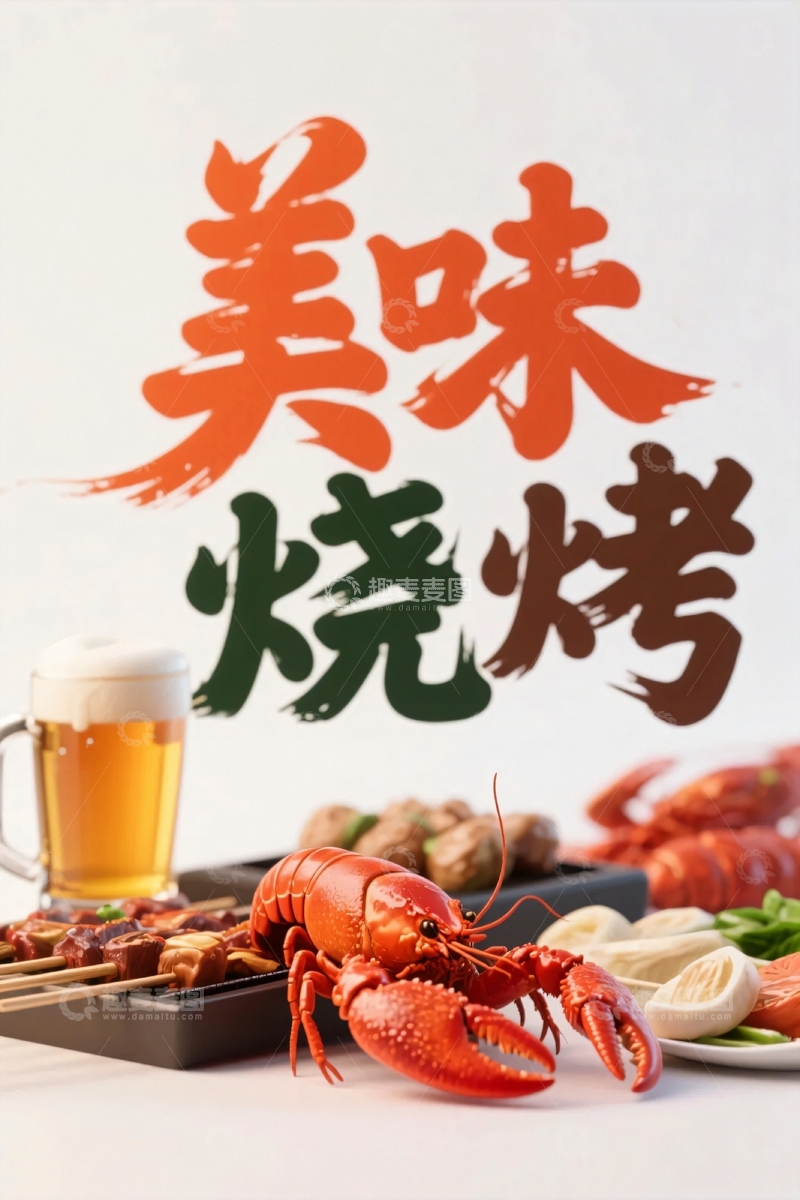 高清大图下载【趣麦麦图】夏季美味烧烤大排档13