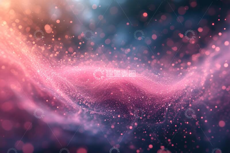 高清大图下载【趣麦麦图】粉色粉彩粒子气泡漩涡抽象背景
