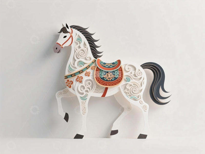 高清大图下载【趣麦麦图】动物彩绘骏马2
