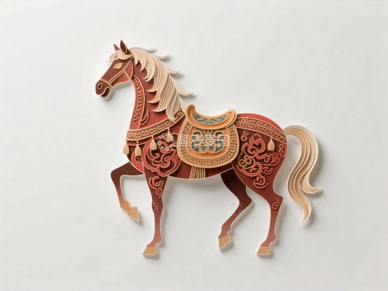 高清大图下载【趣麦麦图】动物彩绘骏马1