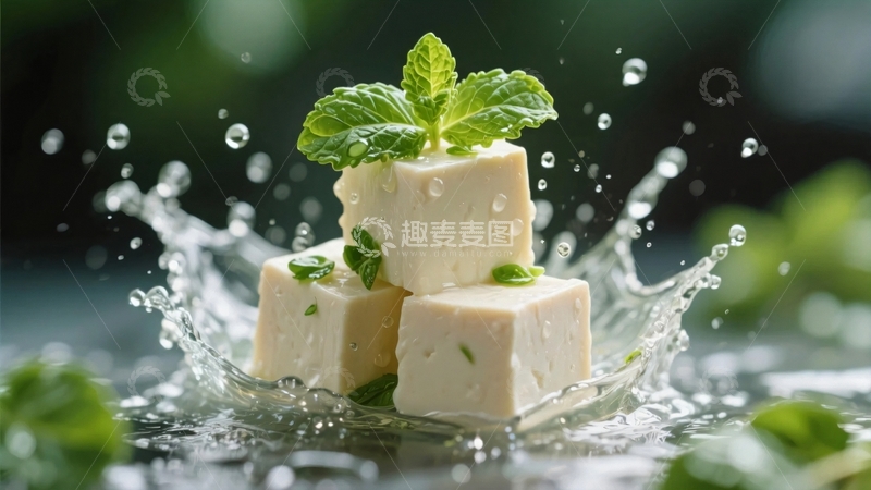 高清大图下载【趣麦麦图】食材豆腐水花2