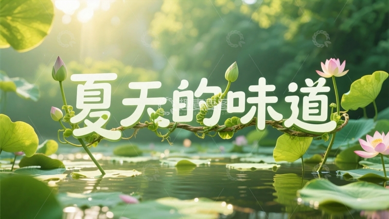 高清大图下载【趣麦麦图】夏天的味道字体设计3