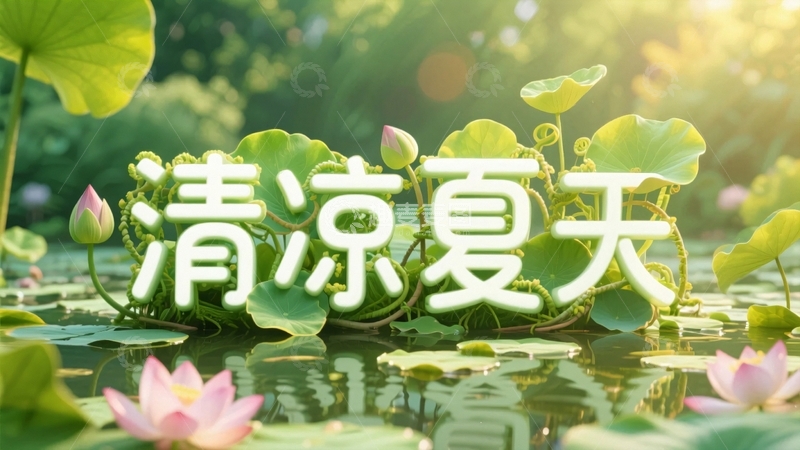 高清大图下载【趣麦麦图】清凉夏天字体设计