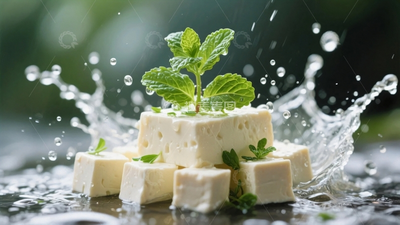 高清大图下载【趣麦麦图】食材豆腐水花4