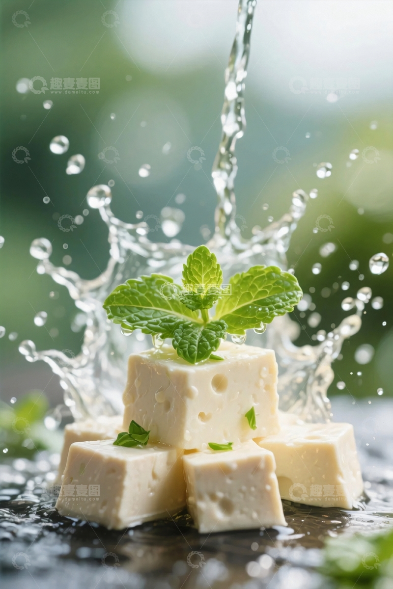 高清大图下载【趣麦麦图】食材豆腐水花3