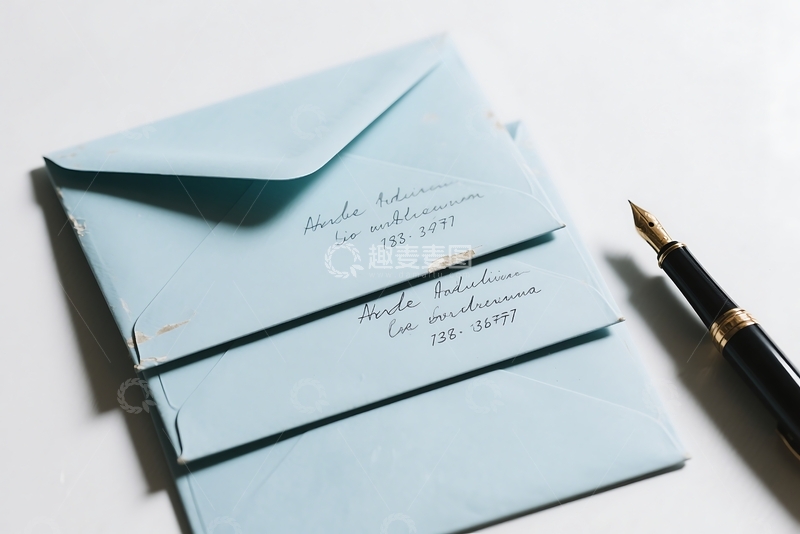 高清大图下载【趣麦麦图】三封信封叠在一起，等待被打开 