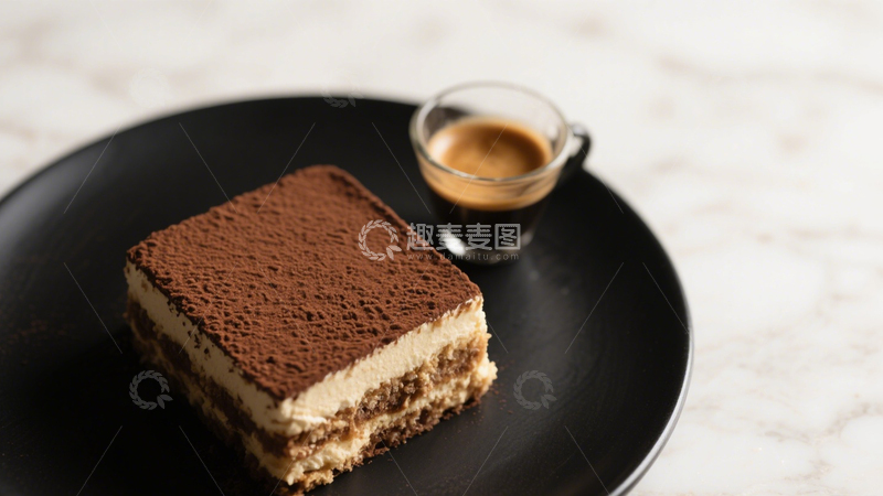 高清大图下载【趣麦麦图】可可粉装饰提拉米苏5