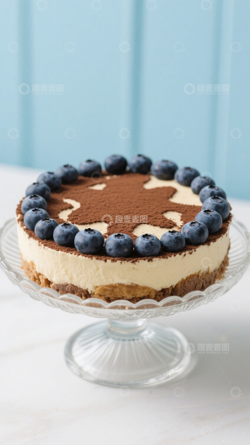 高清大图下载【趣麦麦图】可可粉装饰提拉米苏2