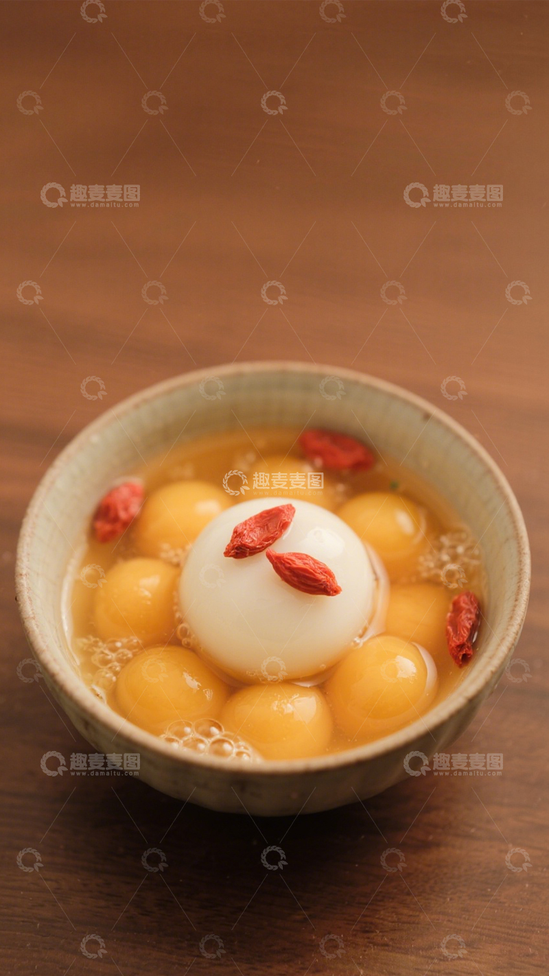高清大图下载【趣麦麦图】枸杞汤圆甜蜜甜品3